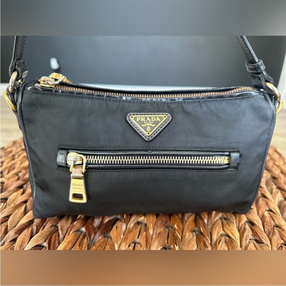 Prada Tessuto and Saffiano Leather Shoulder Bag - Picture 2 of 7